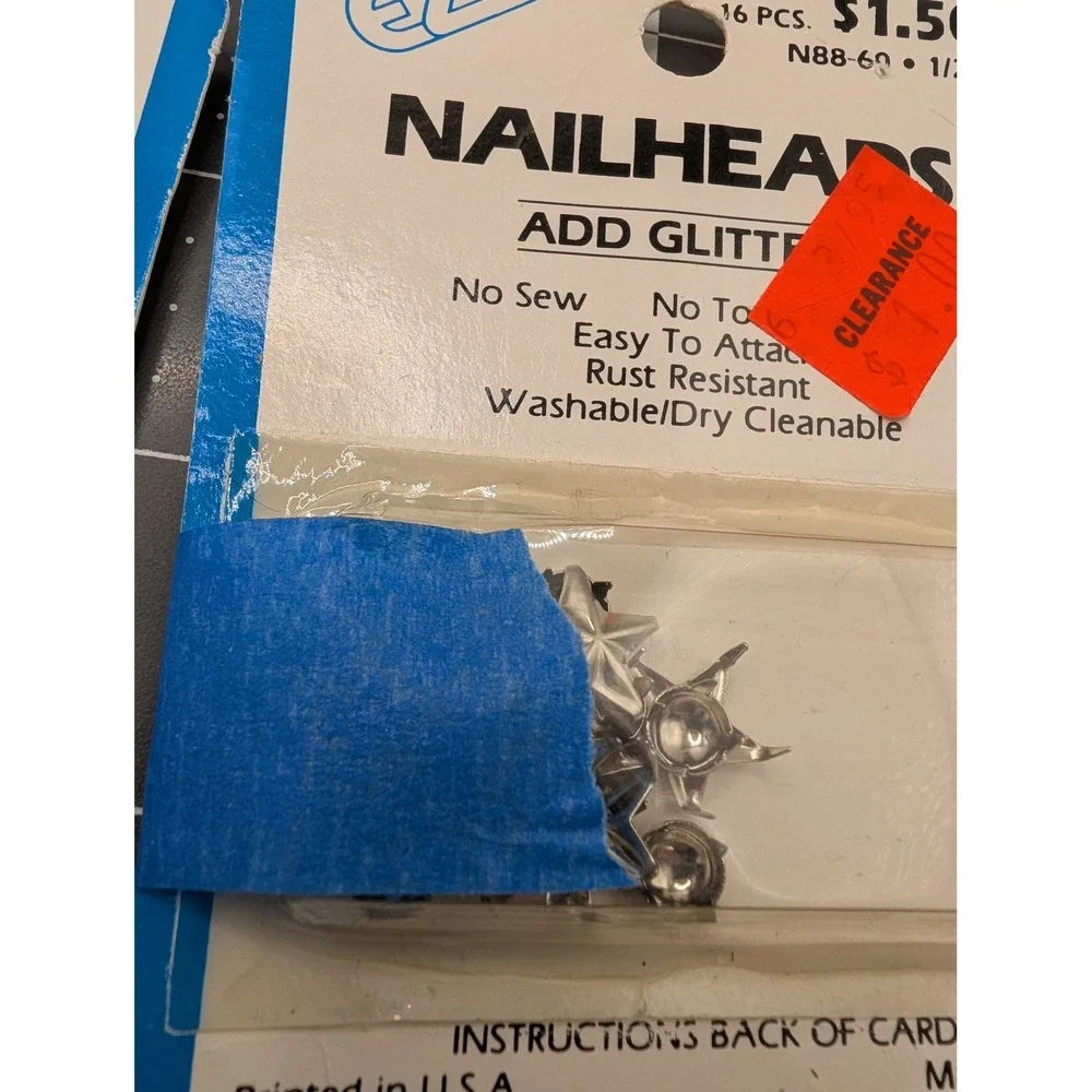 Ez Nailheads stars shapes copper silver gold tones lot 9 some sealed vtg
